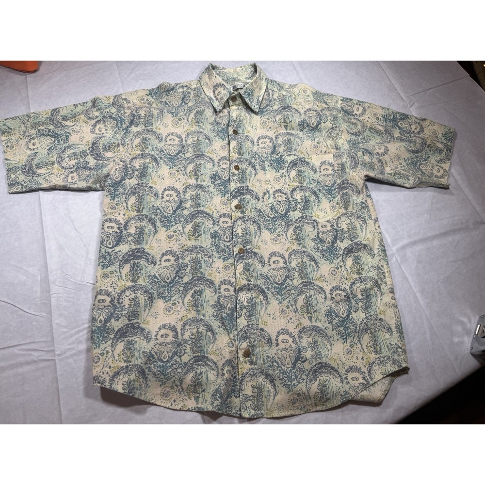 Centerfield Mens M Paisley Button Down Shirt Vintage 90s Cotton